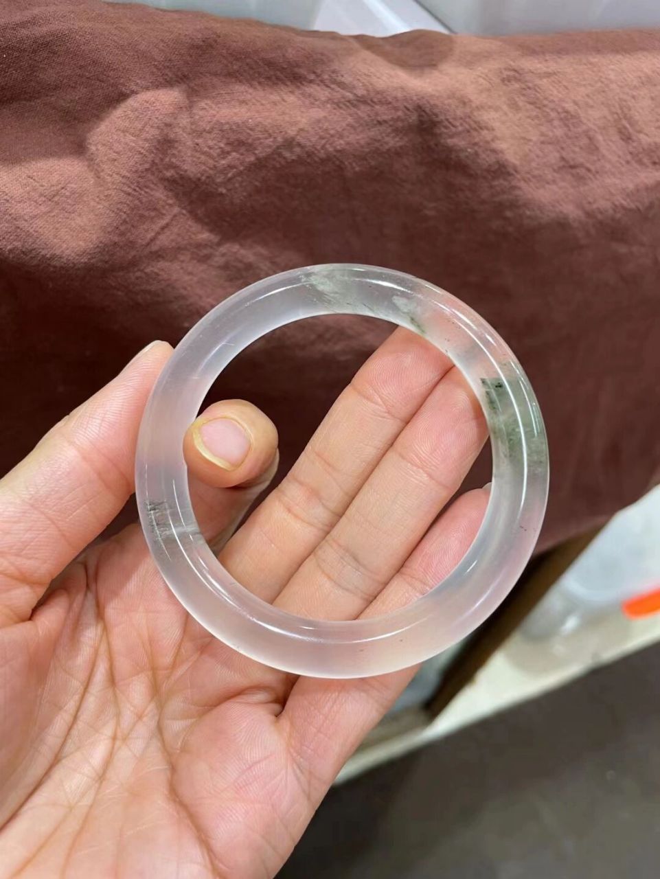 6/9mm 高冰玻璃种金丝玉老料,不起棉无需 【精品高冰种宝石光手镯】