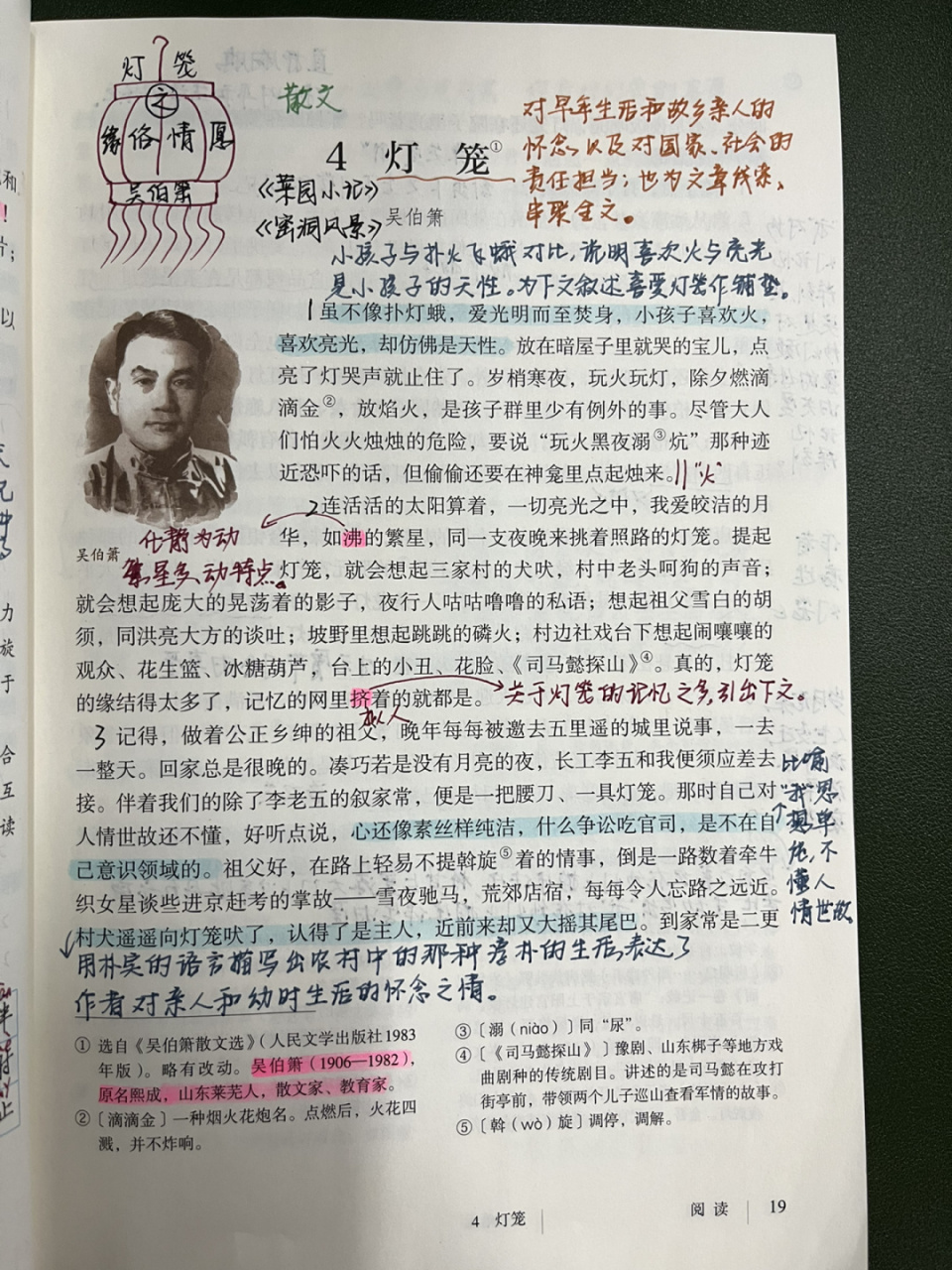 八下语文4.《灯笼》备课笔记 教学设计