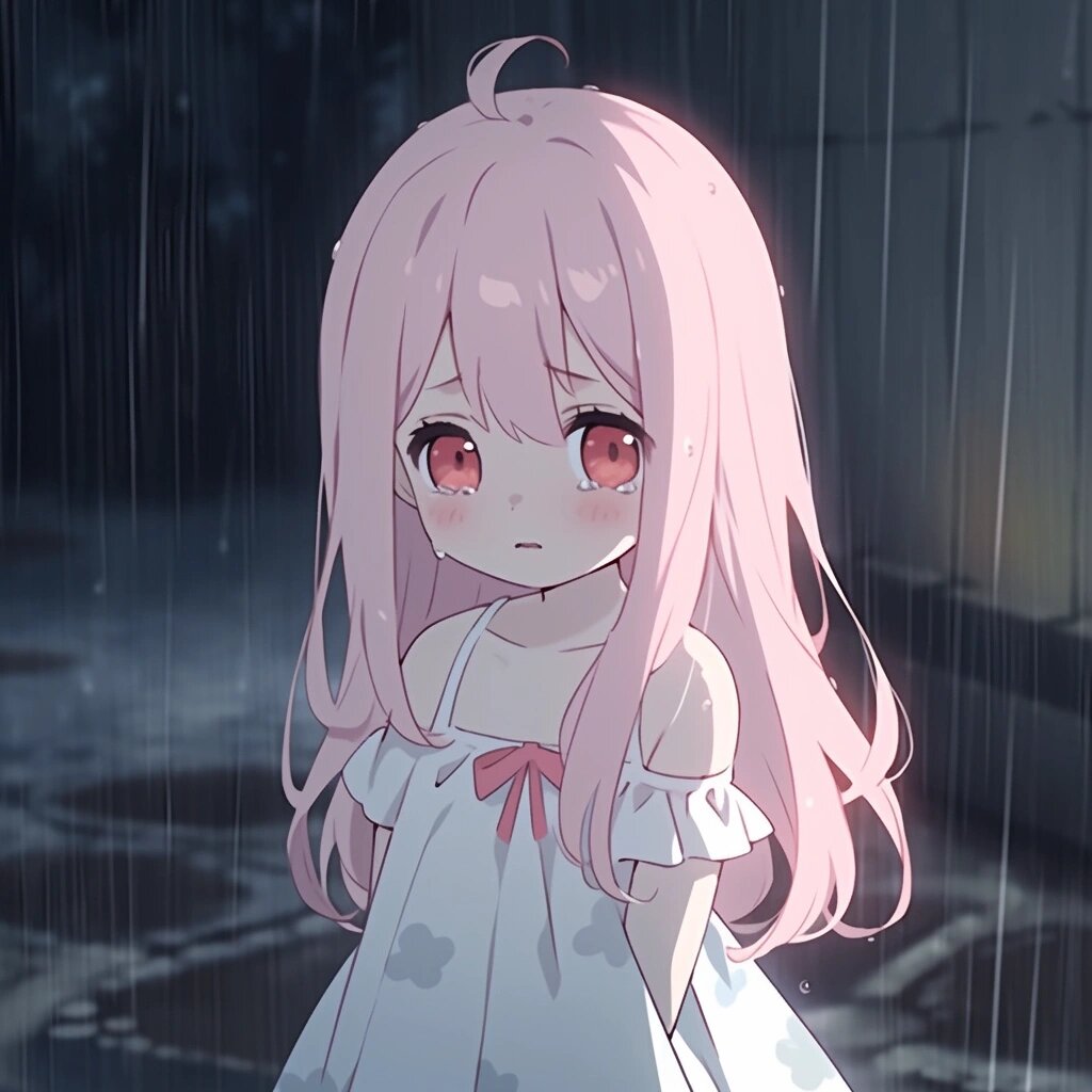 动漫女头 雨中女孩