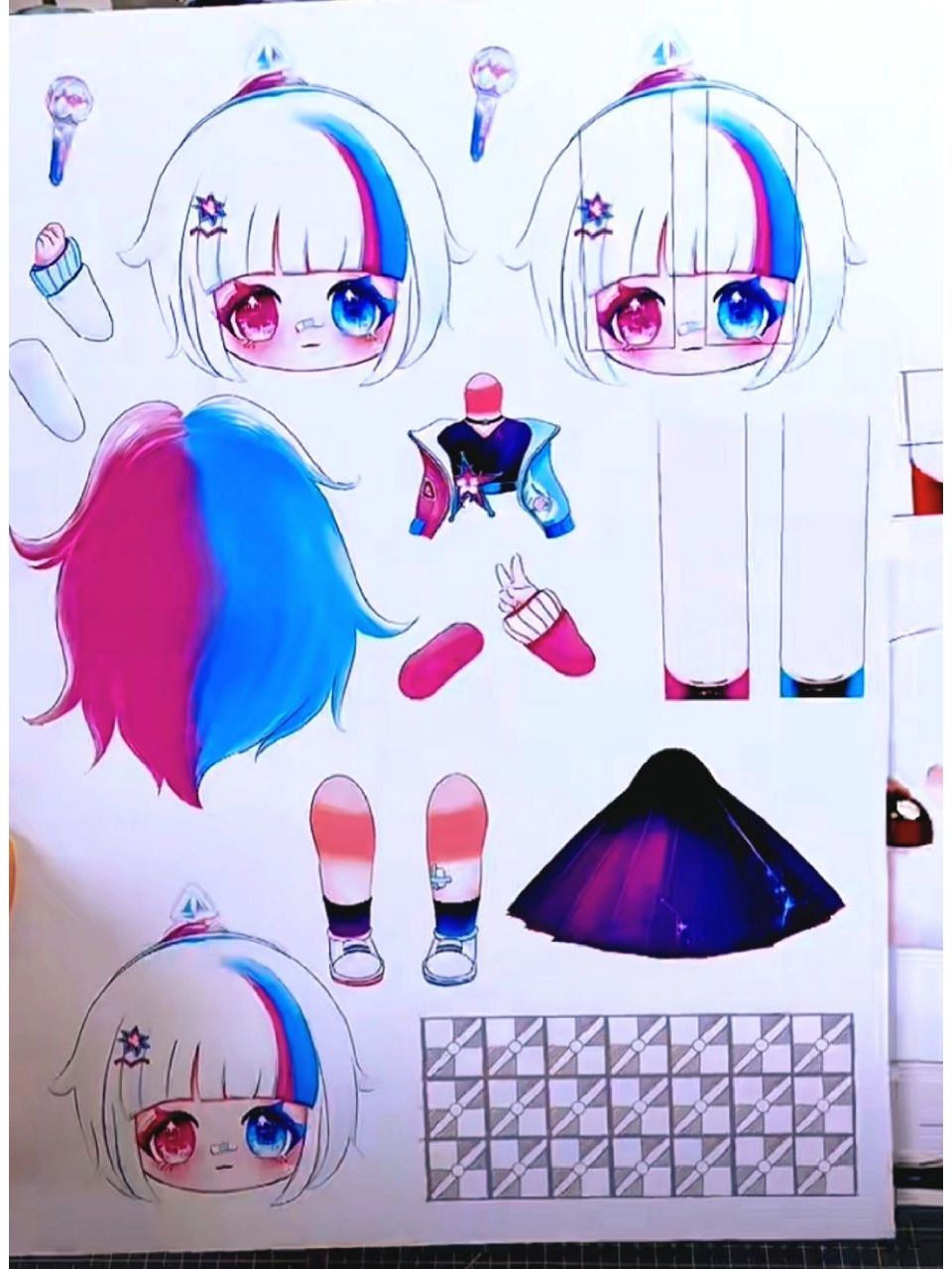 蛋仔派对纸片人图给,么么达 [红色心形r]