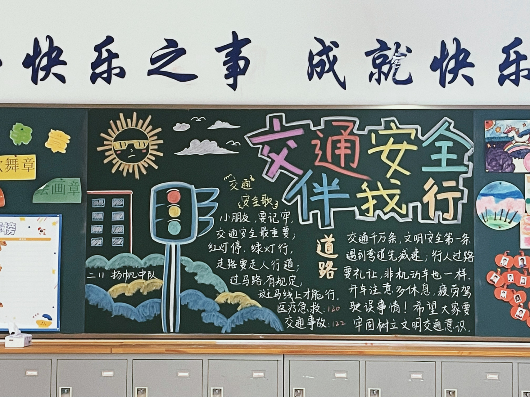 交通安全黑板报 本来想简简单单的,害,还是没控制住自己