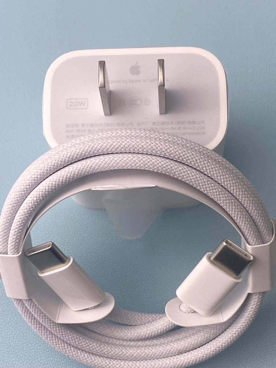 苹果15充电器20w快充头 1米双c口编织线 iphone15快充头20w 1米双c