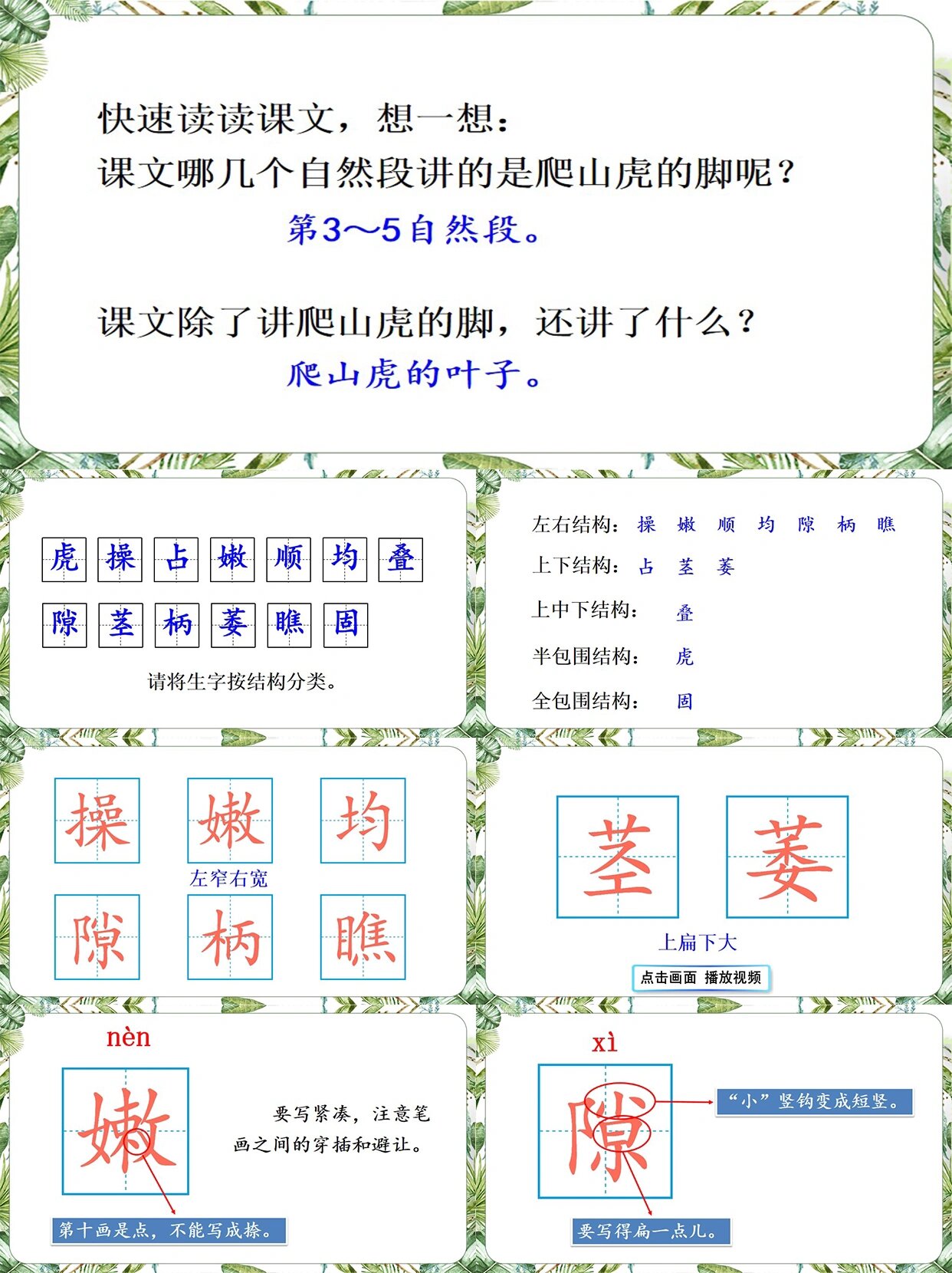 四年级上次课文:10爬山虎的脚77教案