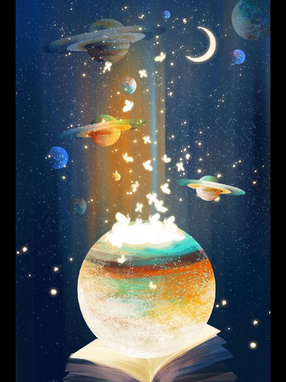独属于宇宙的浪漫99 今日分享一波关于宇宙的插画91 据说每一个在
