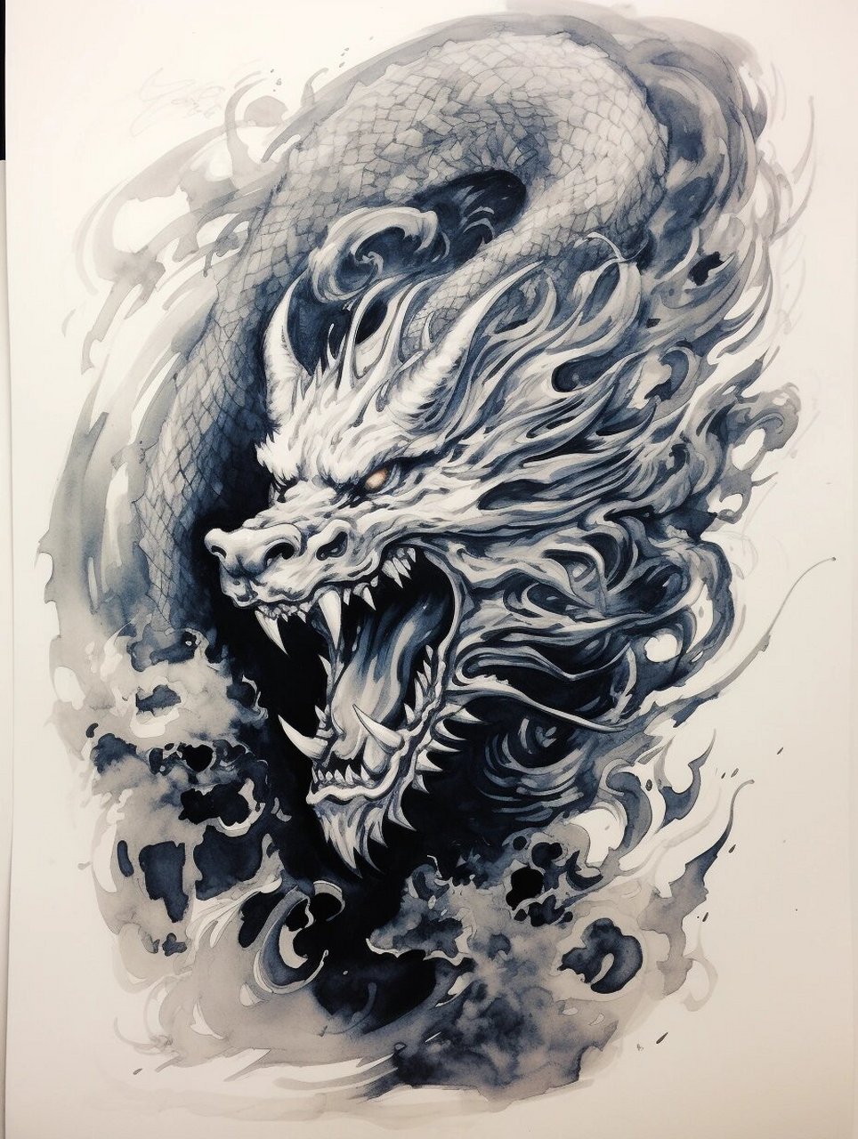 ai龙图腾(九)-素描中国龙