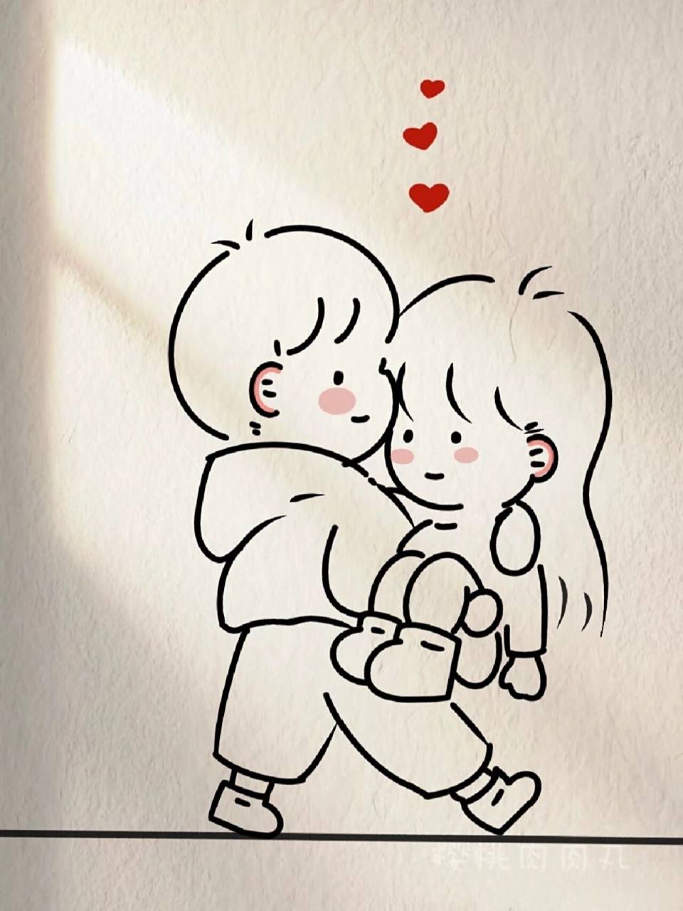 今日简笔画‖公主抱(内有教程 90) 满满的幸福,从遇见你开始.