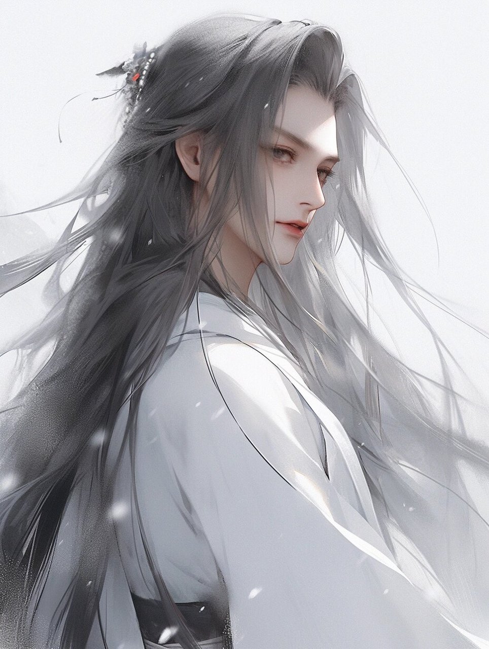 今日份白衣古代美男 沧海何曾断地脉 白袍端合破天荒