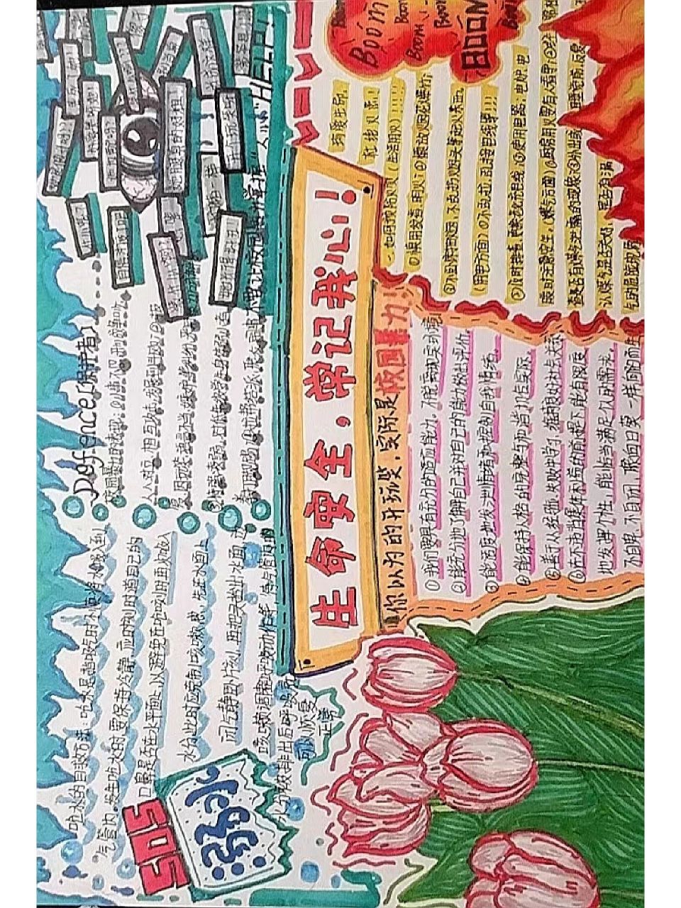 生命安全手抄报