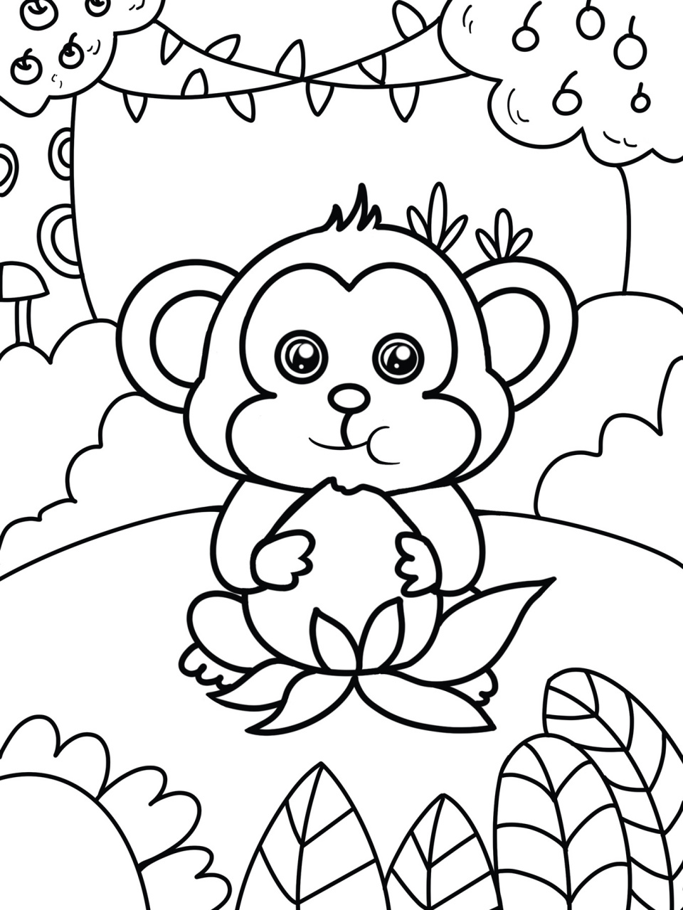 猴子画法简笔画步骤图片