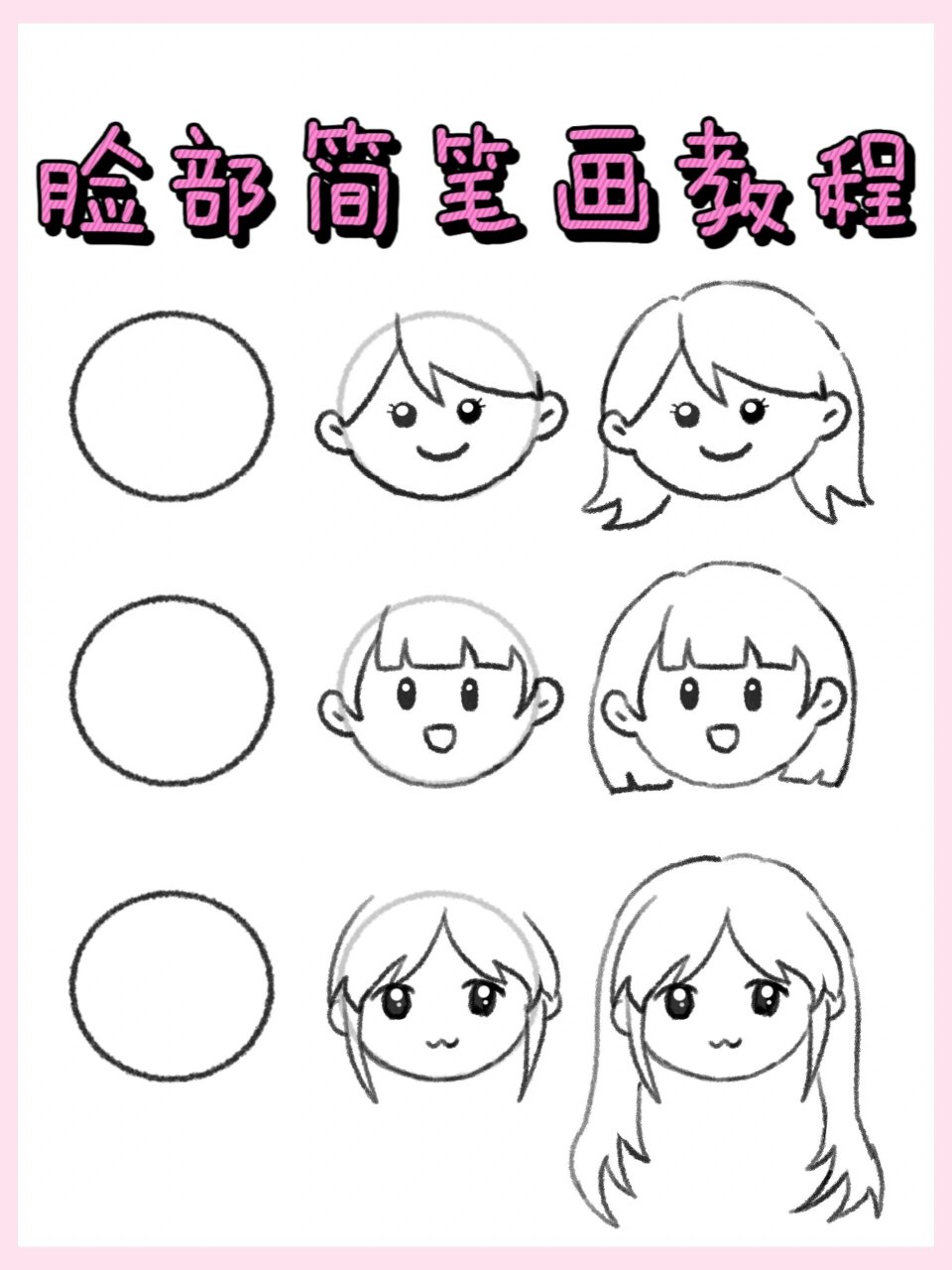 脸部简笔画教程~ 如果觉得对你有用,欢迎点赞支持哦~!