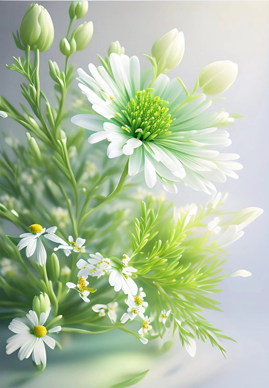 护眼壁纸 | 清新绿小雏菊