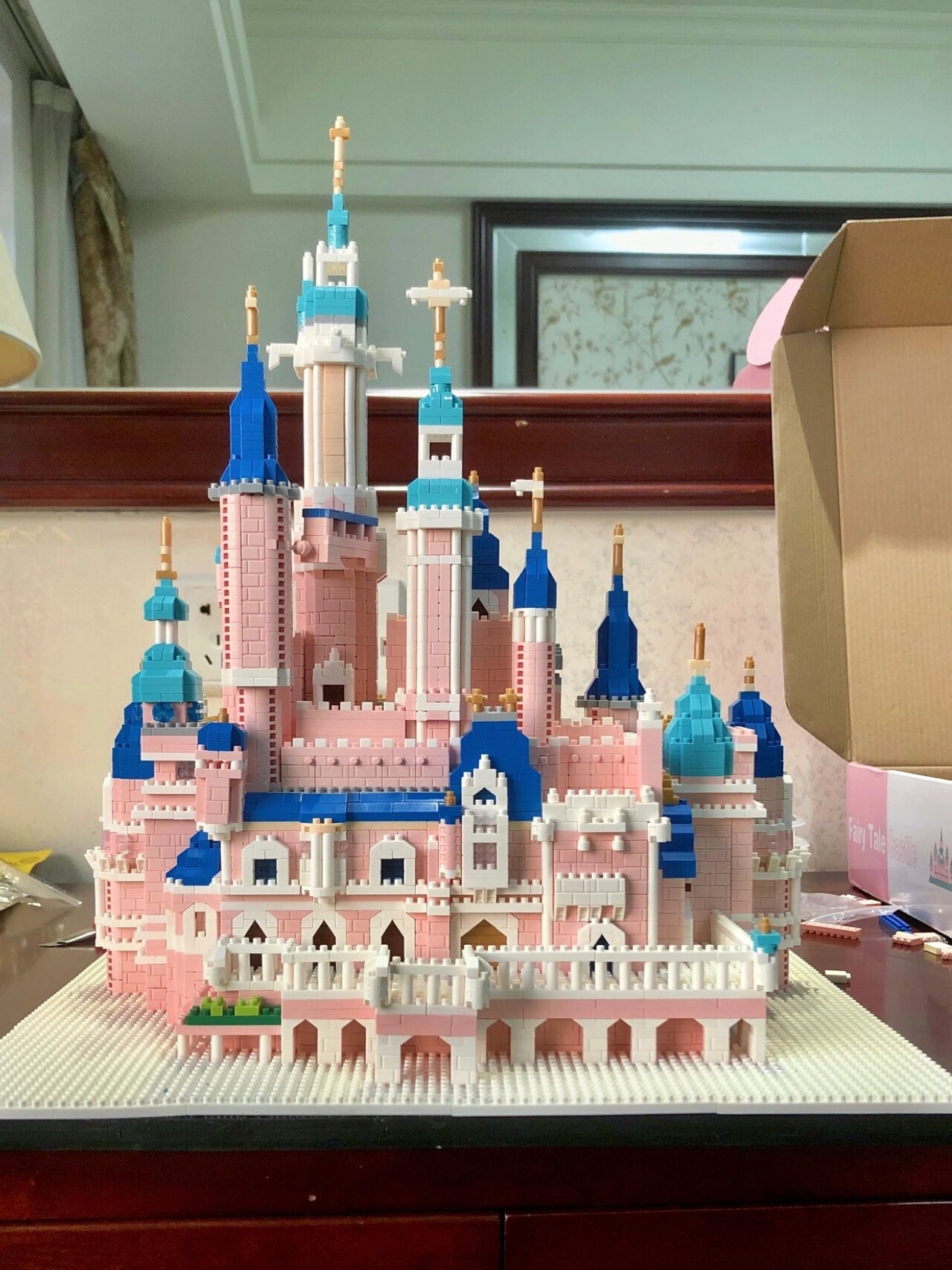 粉色迪士尼城堡乐高积木 拼装技巧 太好看了