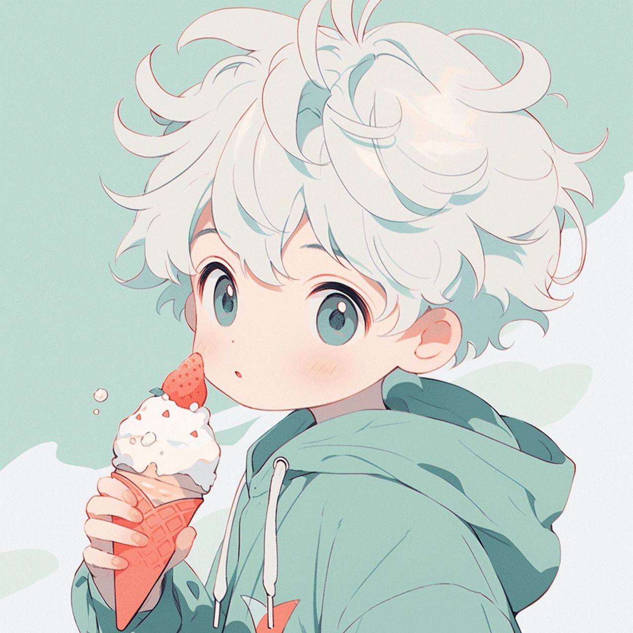 男生头像 | 小男孩吃冰淇淋