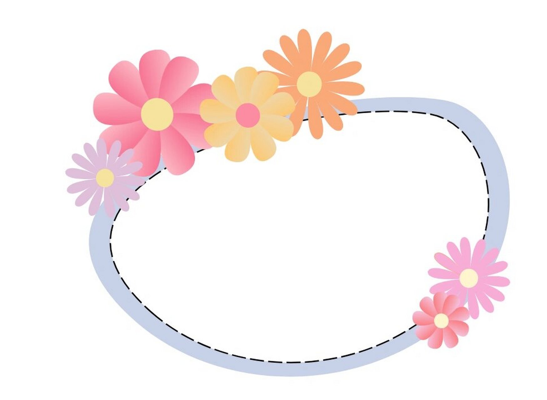 分享几款卡通小花边框 可直接打印!