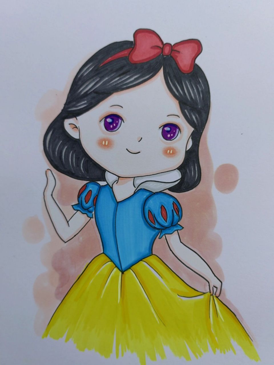 迪士尼公主 #马克笔手绘# #画画# #q版人物# #迪士尼公主头像