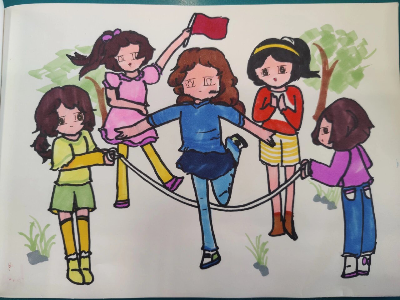 六年级美术课堂作业《我爱运动》