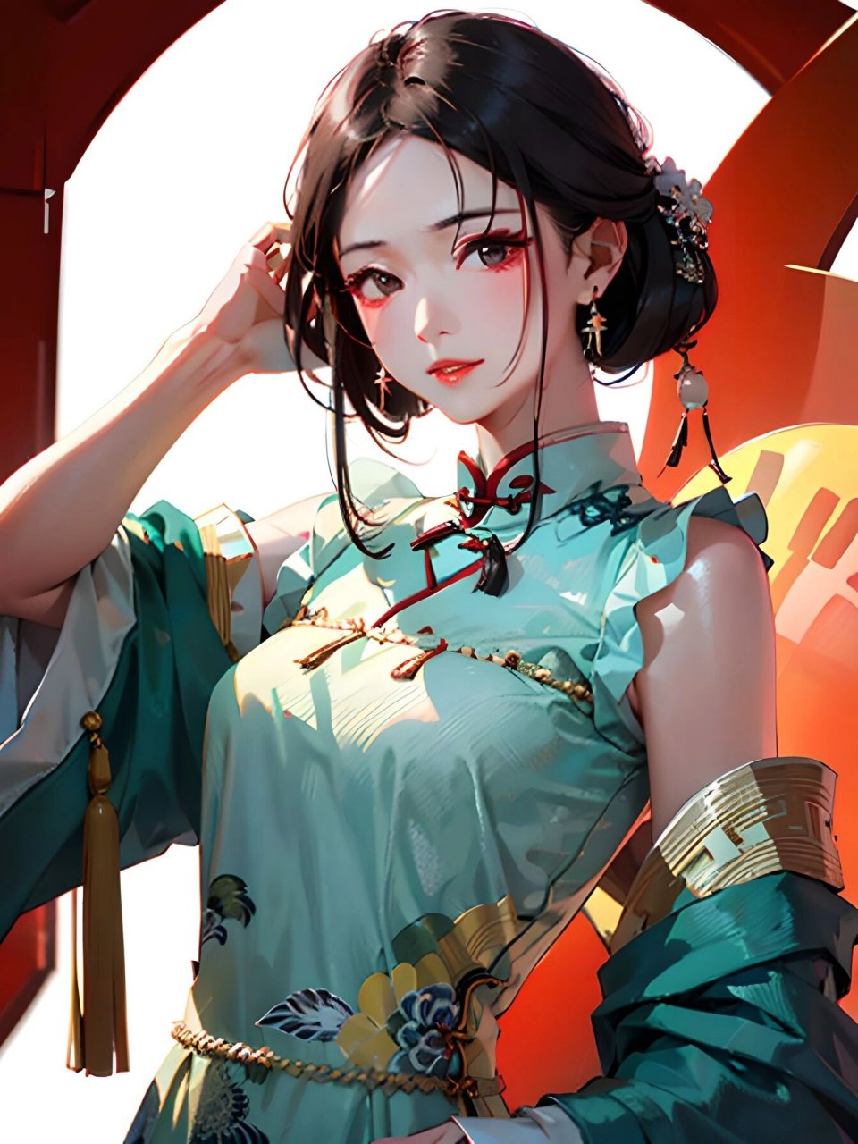 古风少女头像|如初夏 百合少女清新艳, 瓣瓣纯白似莲开.