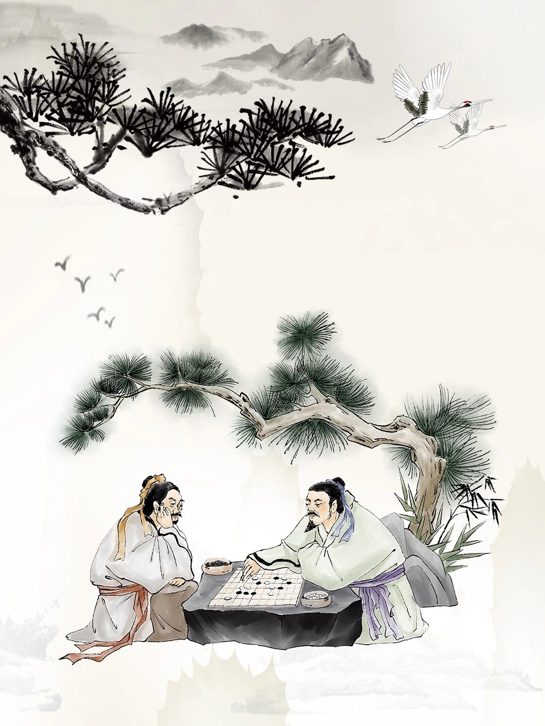 下棋唯美古风图片图片