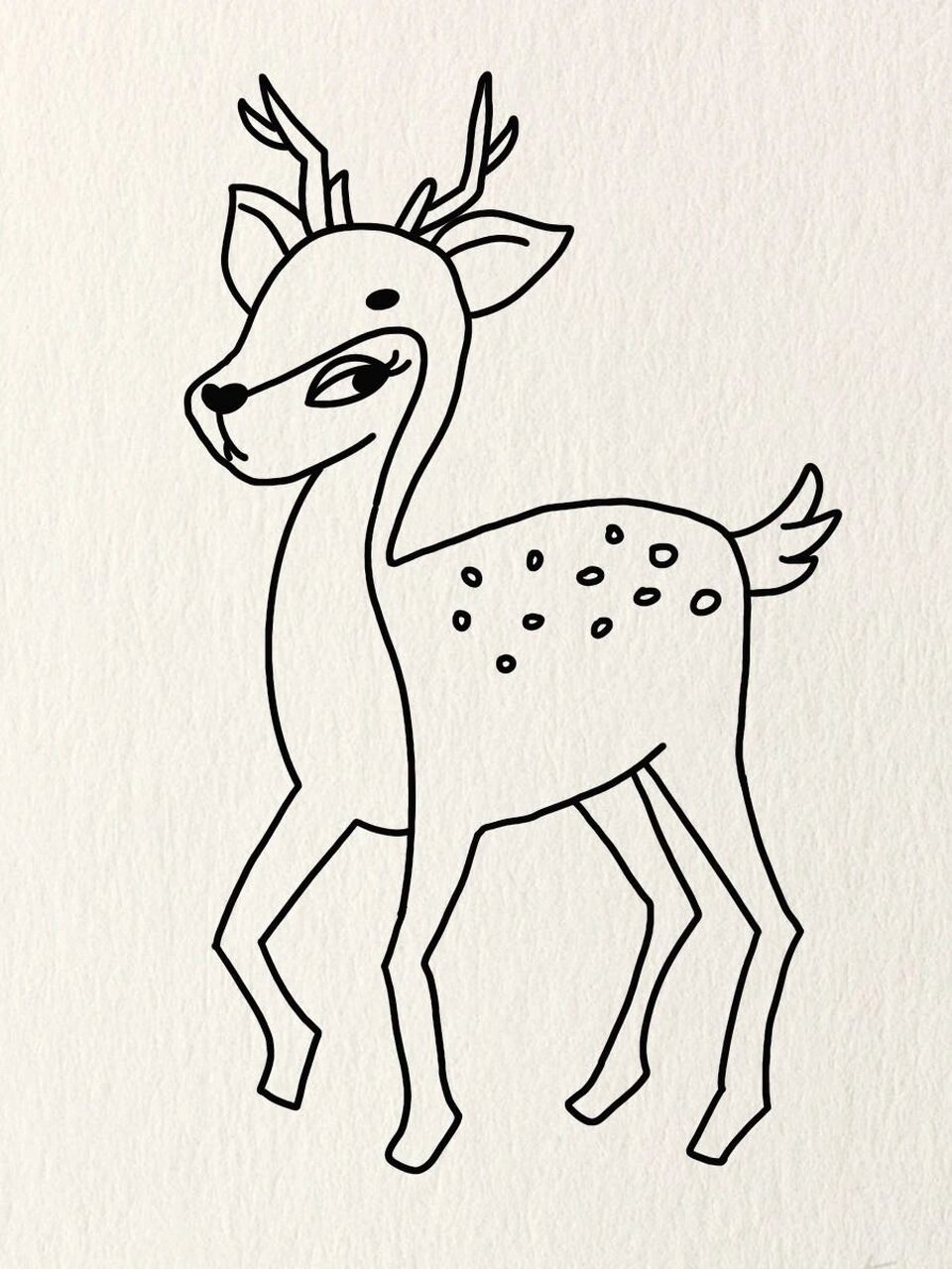 可爱小鹿简笔画法图片