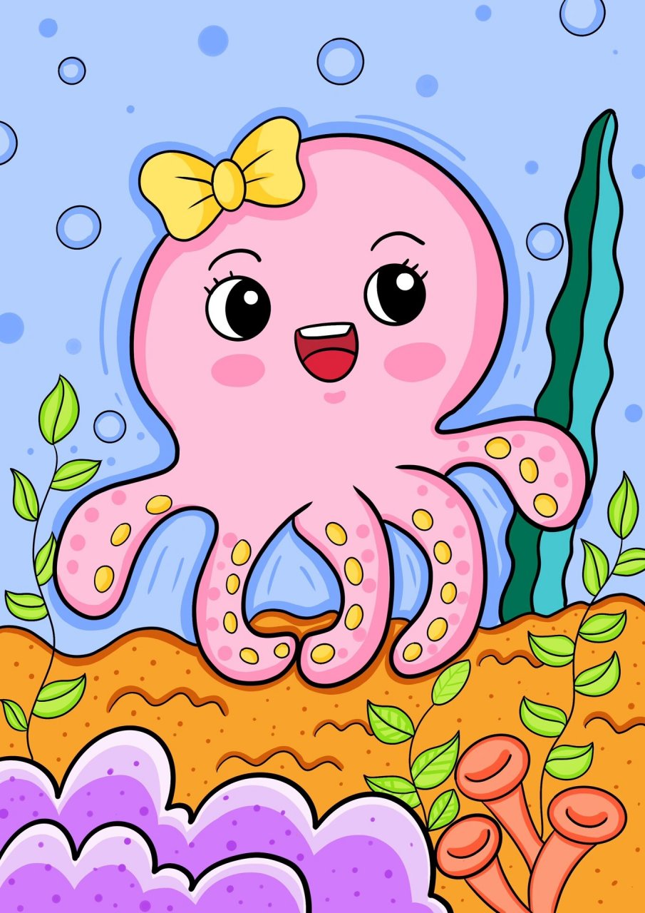 动物儿童画合集 可爱的小动物 兔子 长颈鹿小猪儿童画