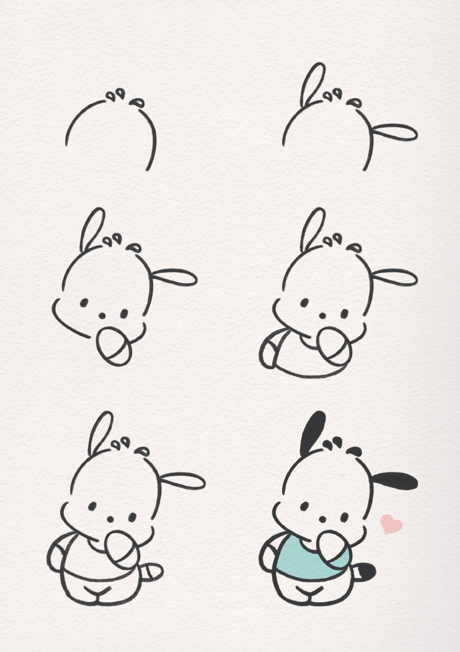 8.简笔画—帕恰狗 三丽鸥9393今天分享超可爱的帕恰狗