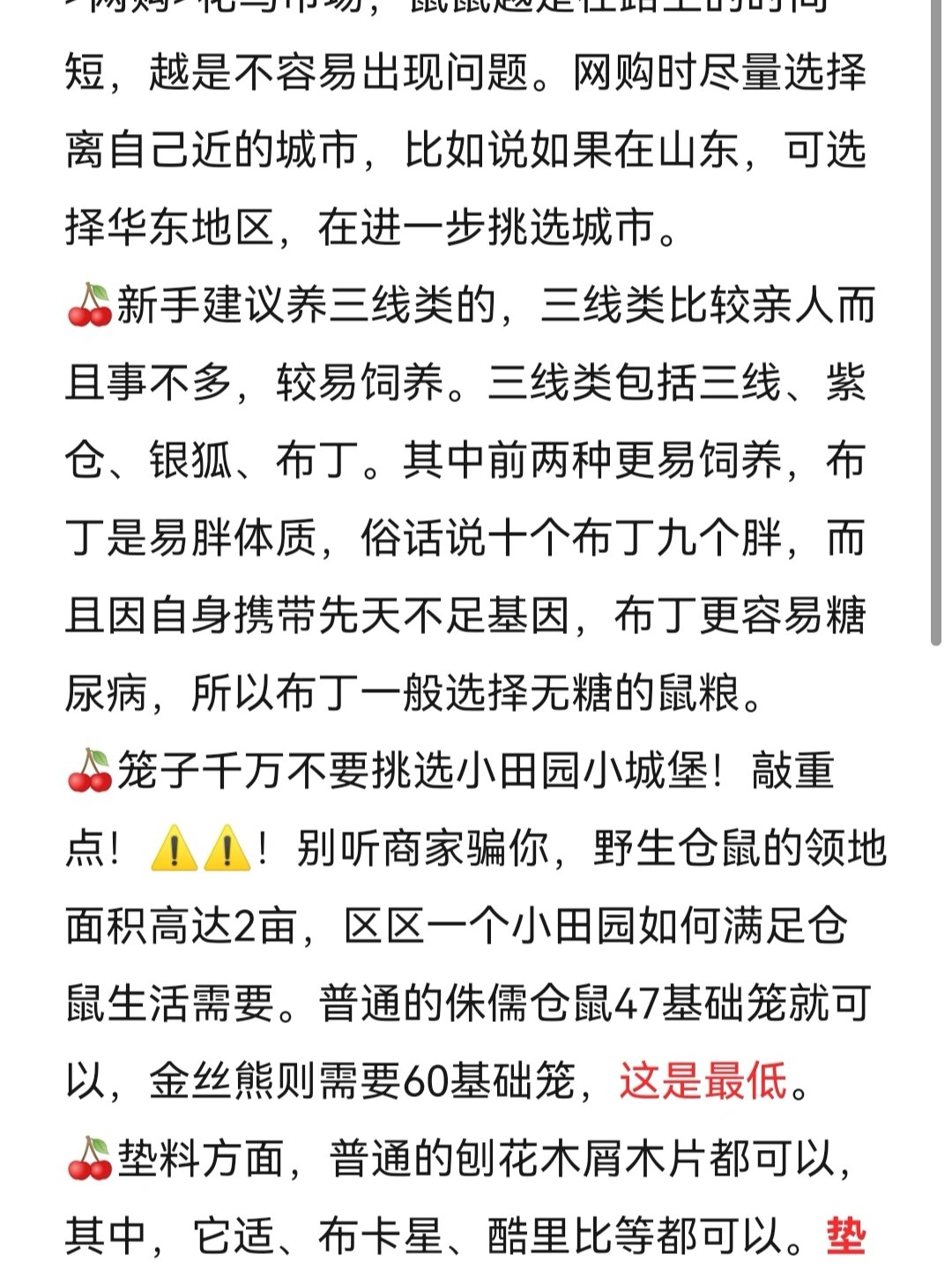 仓鼠饲养须知(一)