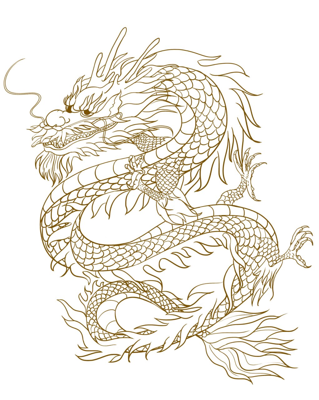 画条国风龙线稿,历时两年00 画条龙,历时两年00 去年和今年 因为