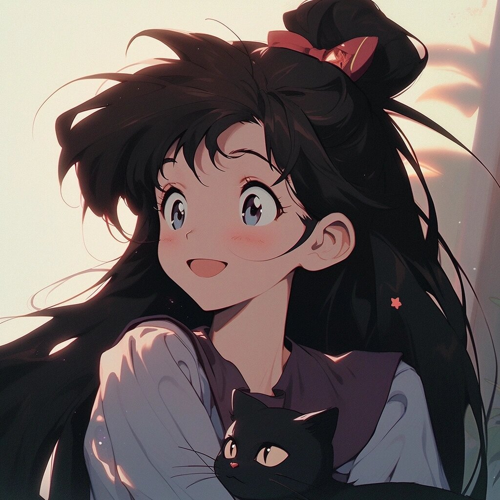 旧漫女头 midjourney 爱笑的女孩运气不好太差