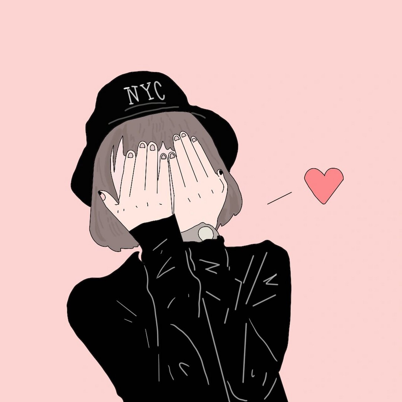 捂脸女生头像 临摹 第三张原图 要临摹图私聊我#华为平板画画# #画画