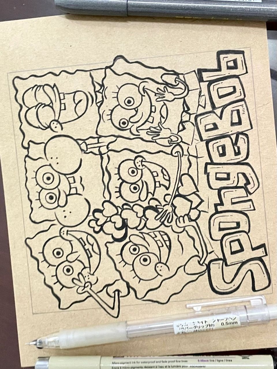 海绵宝宝手绘卡通简笔画分享 步骤教程来啦 画个海绵宝宝独自美丽的简