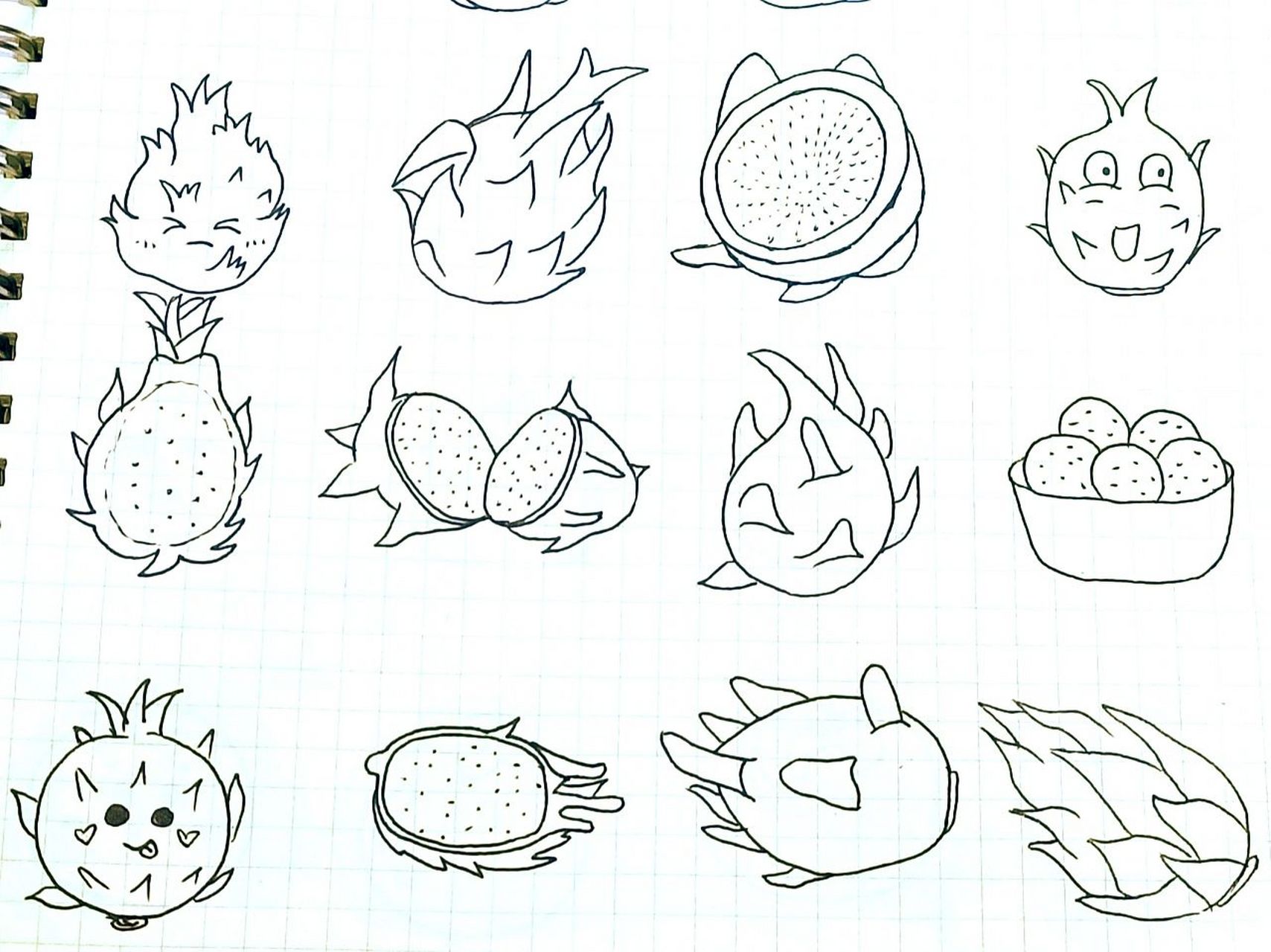 画个简笔画720/1000—火龙果 画个简笔画720/1000—火龙果