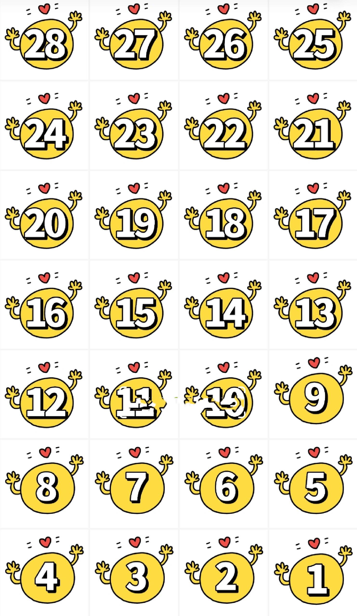 卡通数字序号1-3