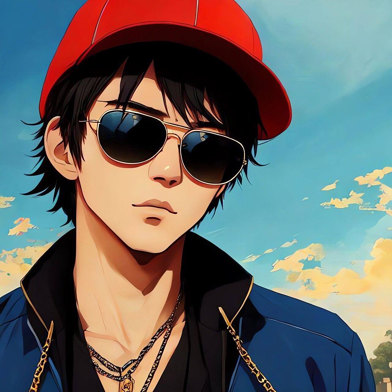 戴帽子墨镜的男生头像