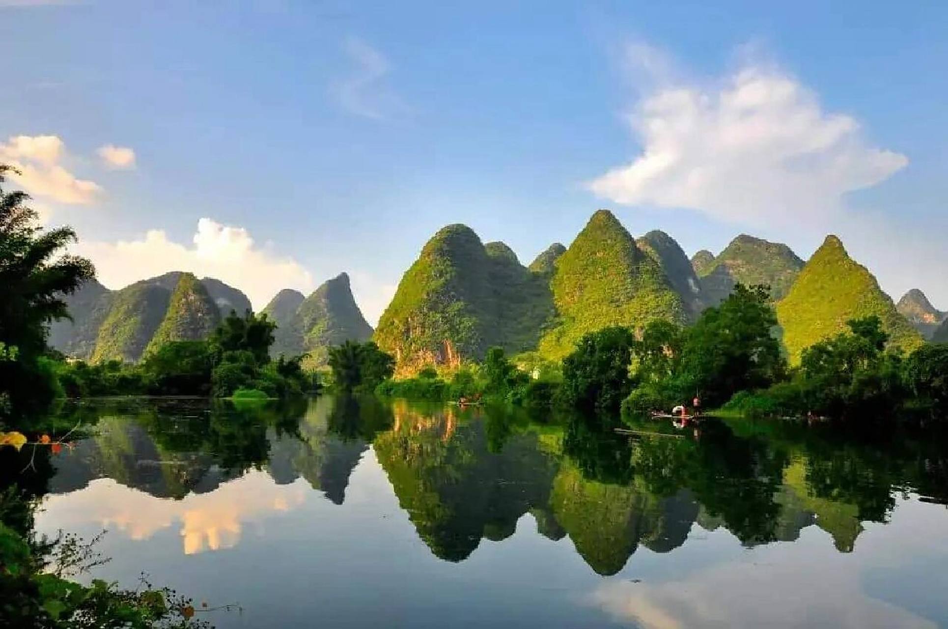 广西桂林山水甲天下 桂林山水旅游攻略:7815漓江竹筏游杨堤段漓江