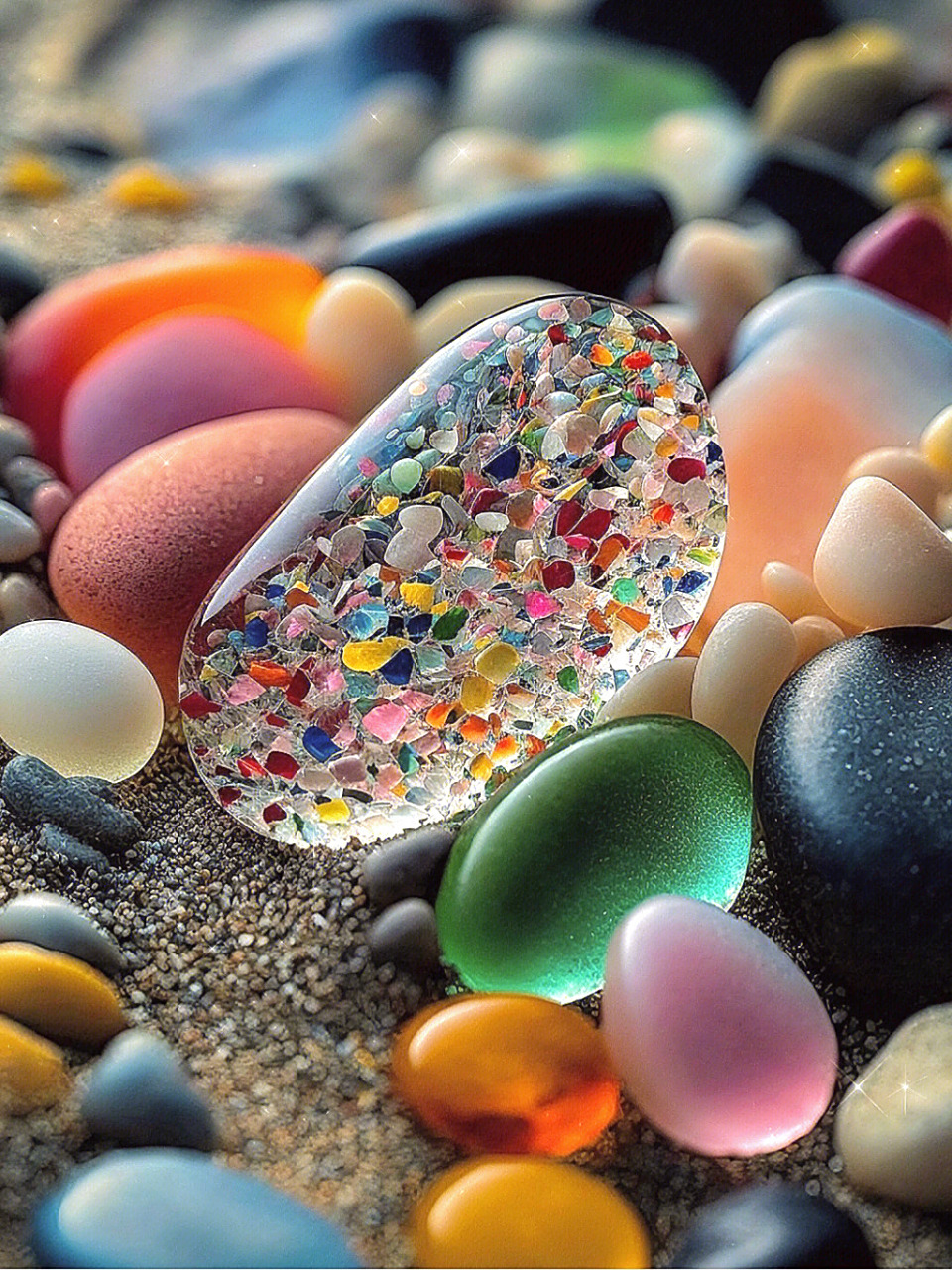 五彩漂亮石头 观看建议:请把亮度调到最大并且打开护眼模式 我相信这