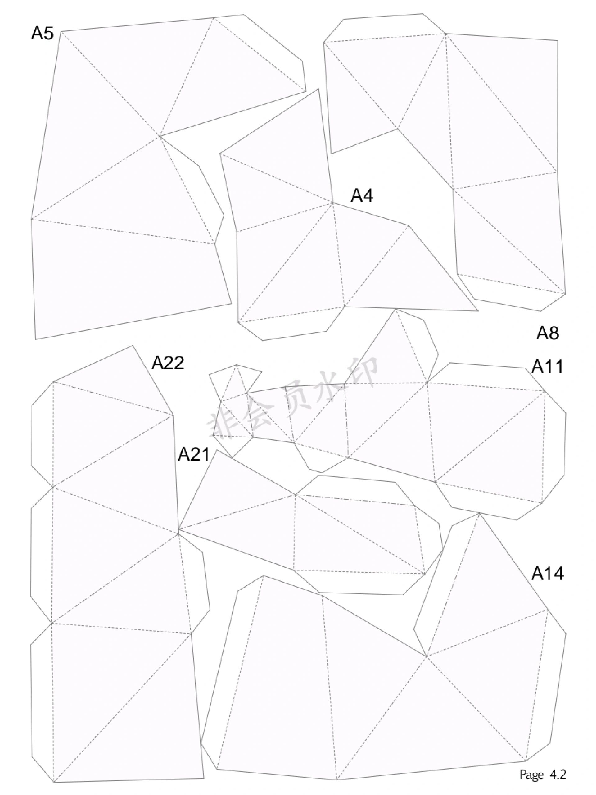 立体纸模图纸熊猫