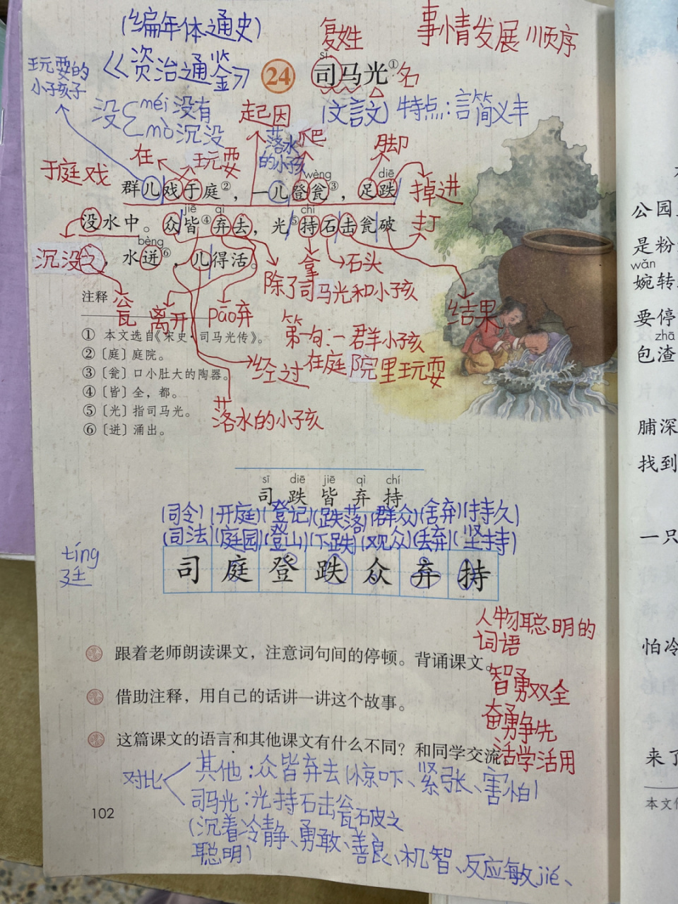 [挤眼][挤眼][挤眼] #教师# #三年级# #三年级语文# #笔记# #司马光