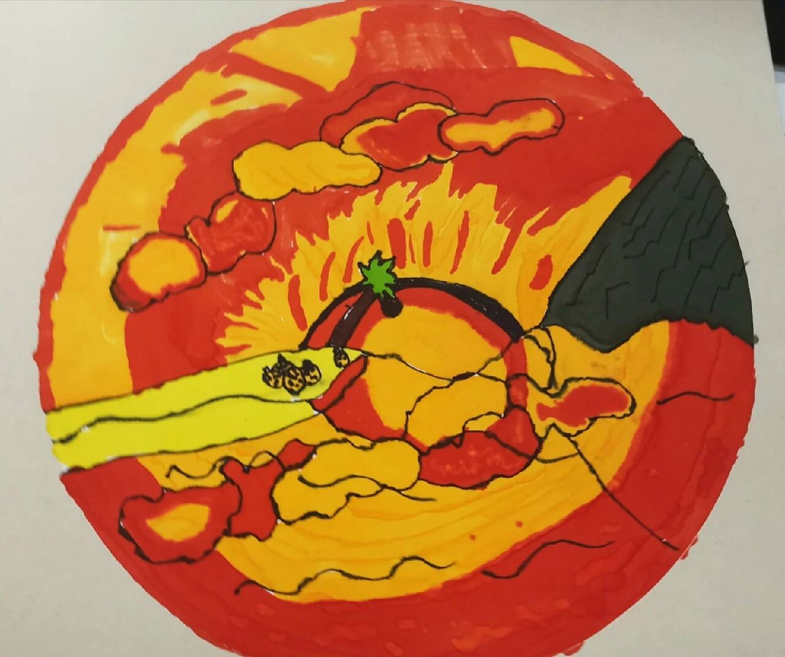 人美版三下《橙色的画》学生作品 《橙色的画》这节课应该是三年级下