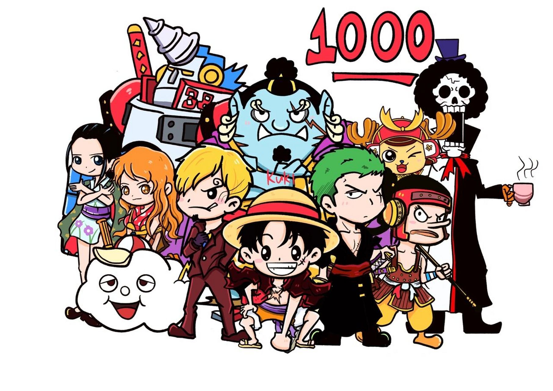 onepiece动画1000话贺图 #海贼王# #onepiece# #航海王# #路飞# #索隆