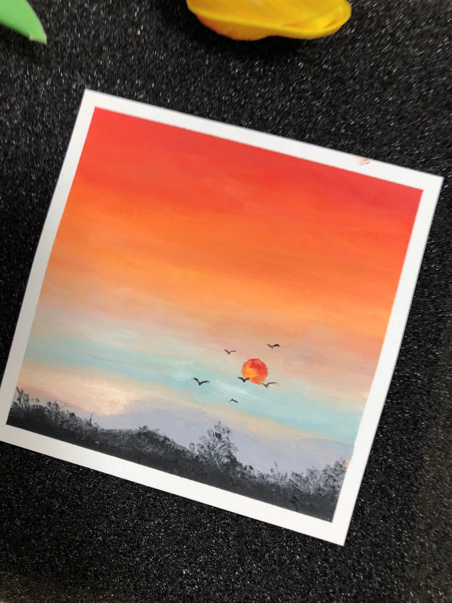 油画棒画～日落渐黄昏～附教程