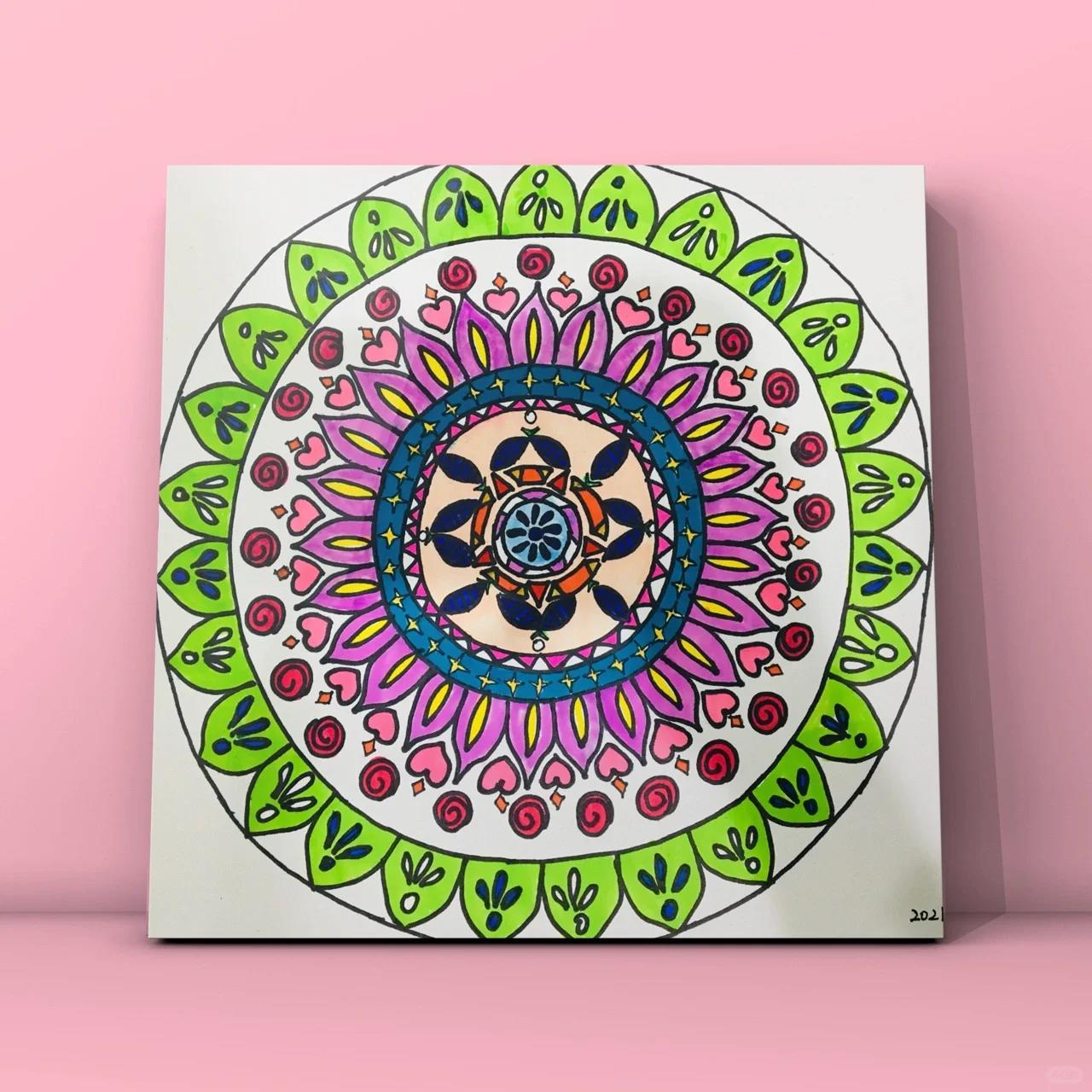 《万花筒》创意线描画 二,绘画的主题:《彩色的万花筒》 三,教学材料