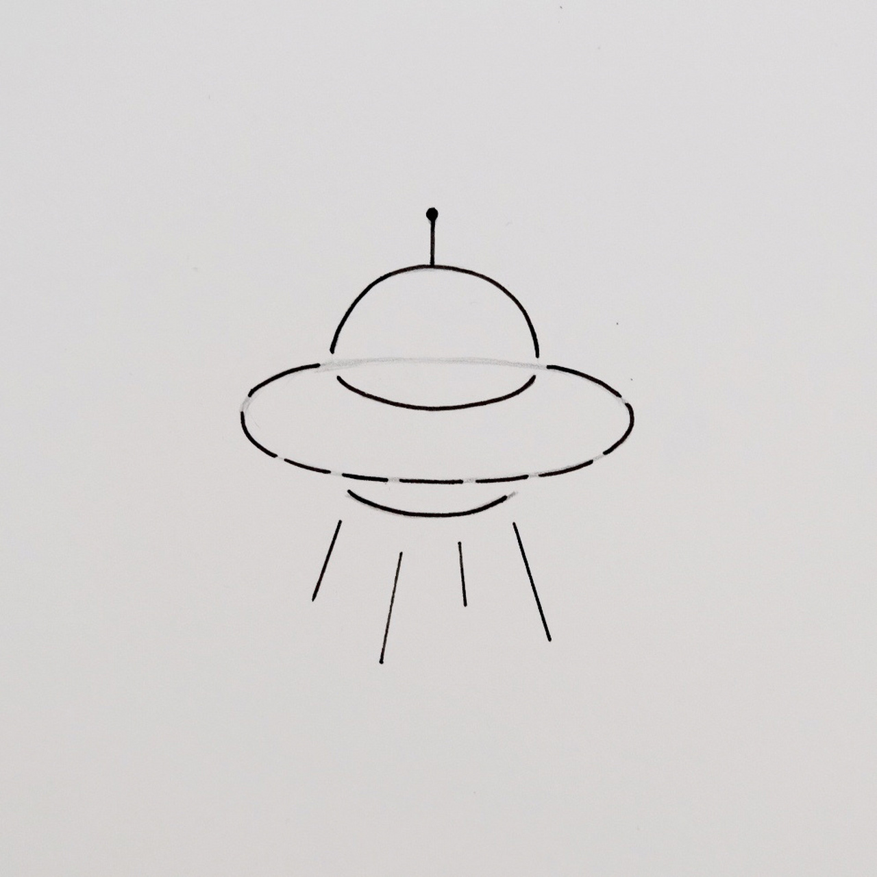 黑白简笔画43/100|宇宙飞船-入门手绘附过 大家五一都去哪玩了呀 我也