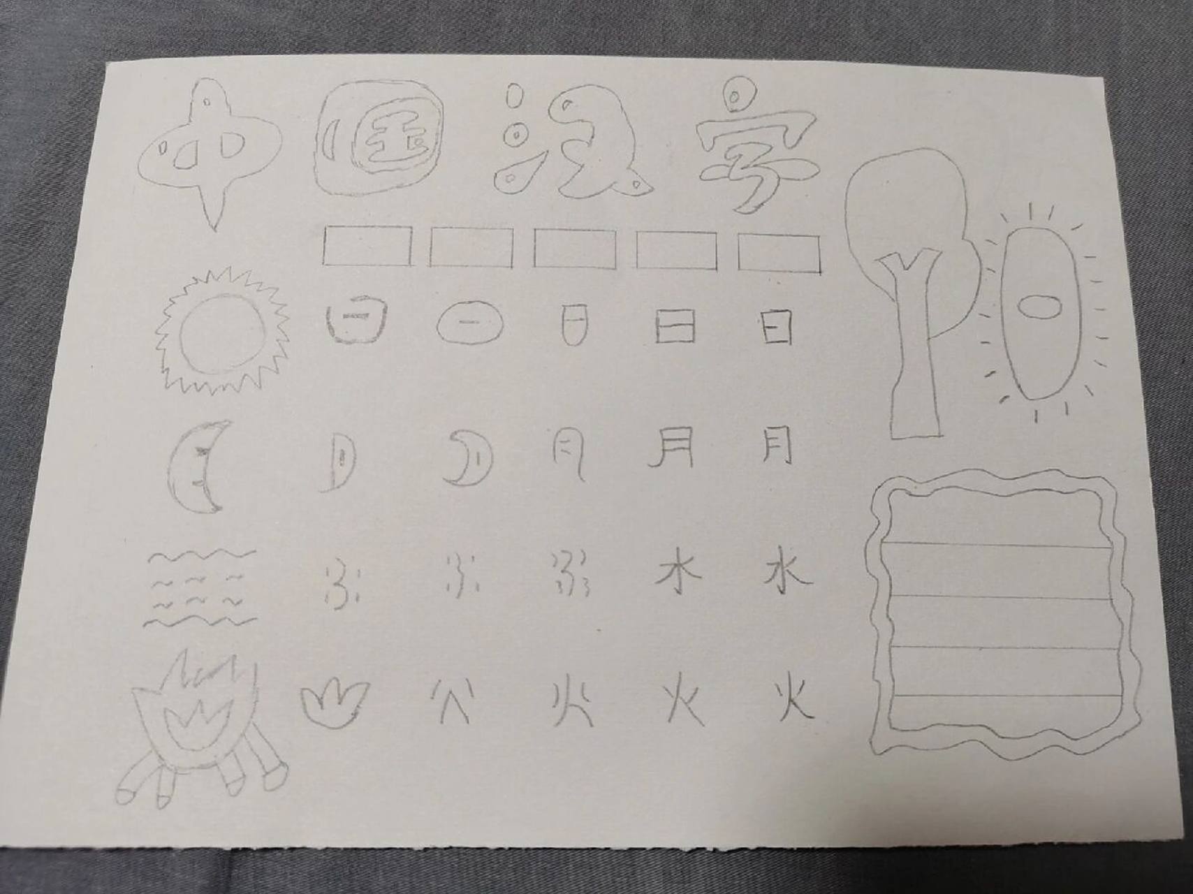 二年级手抄报《中国汉字》 a4纸,参考网上版本再自行改良.