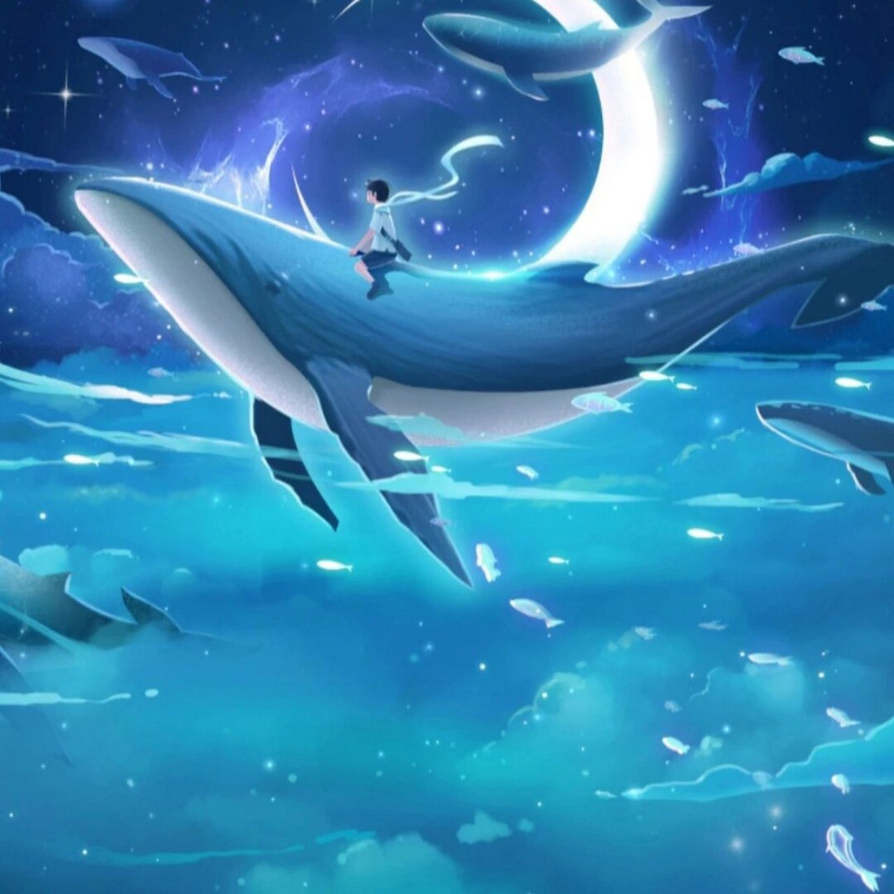 孤独蓝鲸头像图片
