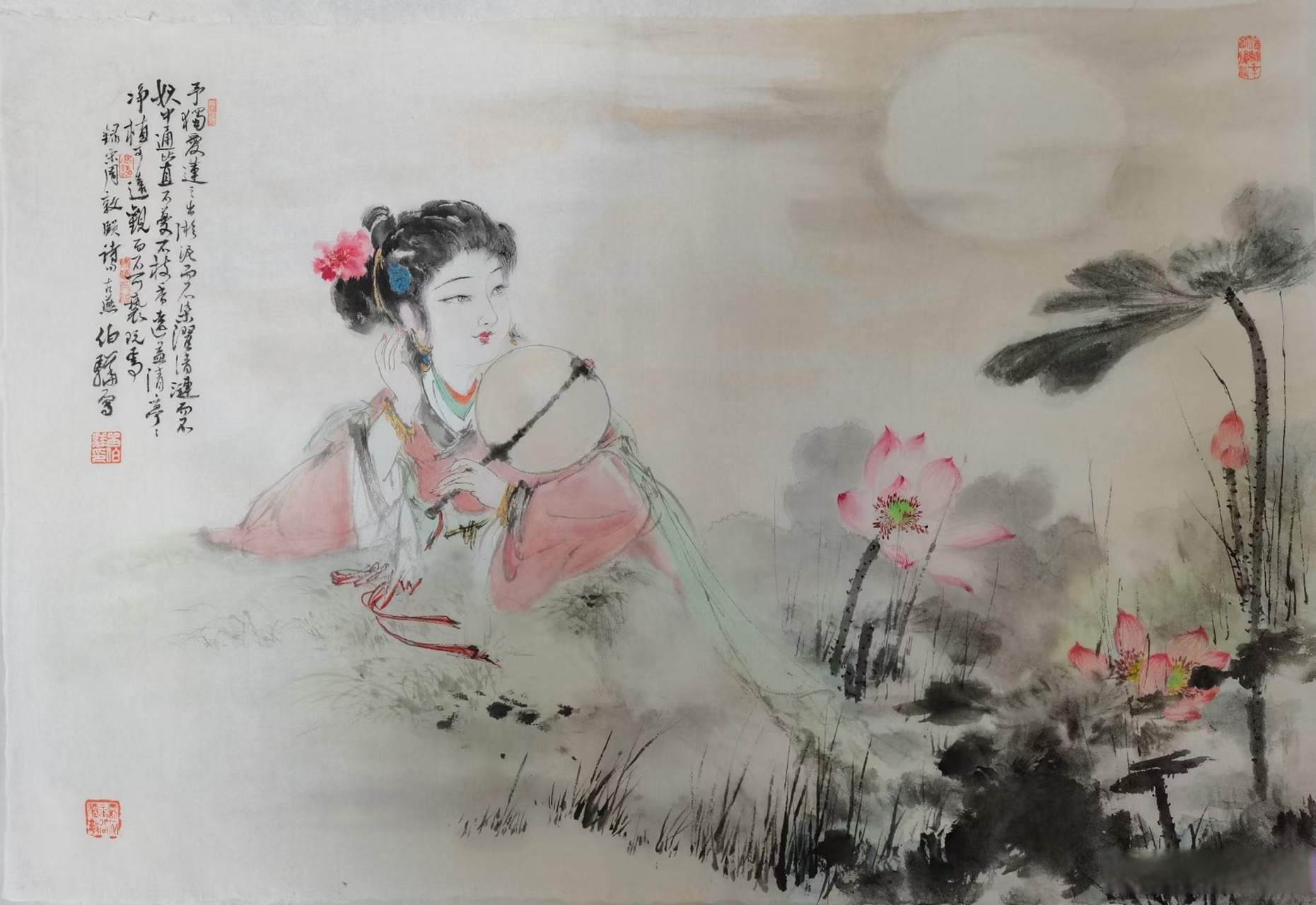 当代名家白伯骅老师仕女图#遇见艺术##国画