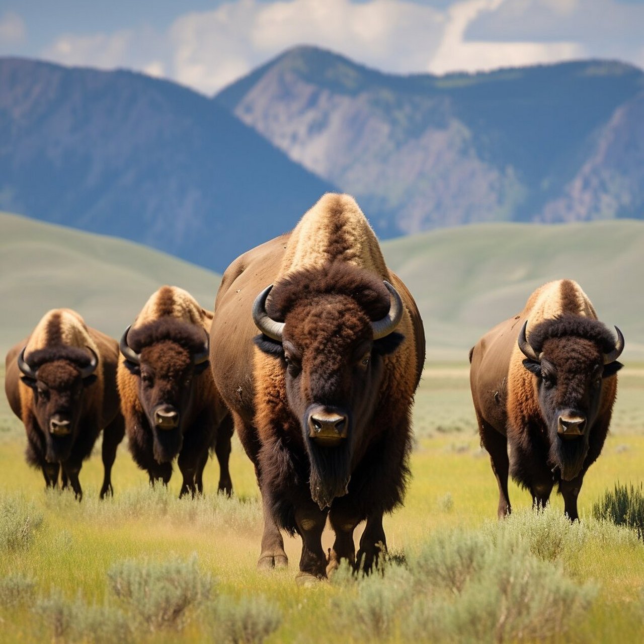 世界动物之美洲野牛 美洲野牛,北美草原的独特守护者.