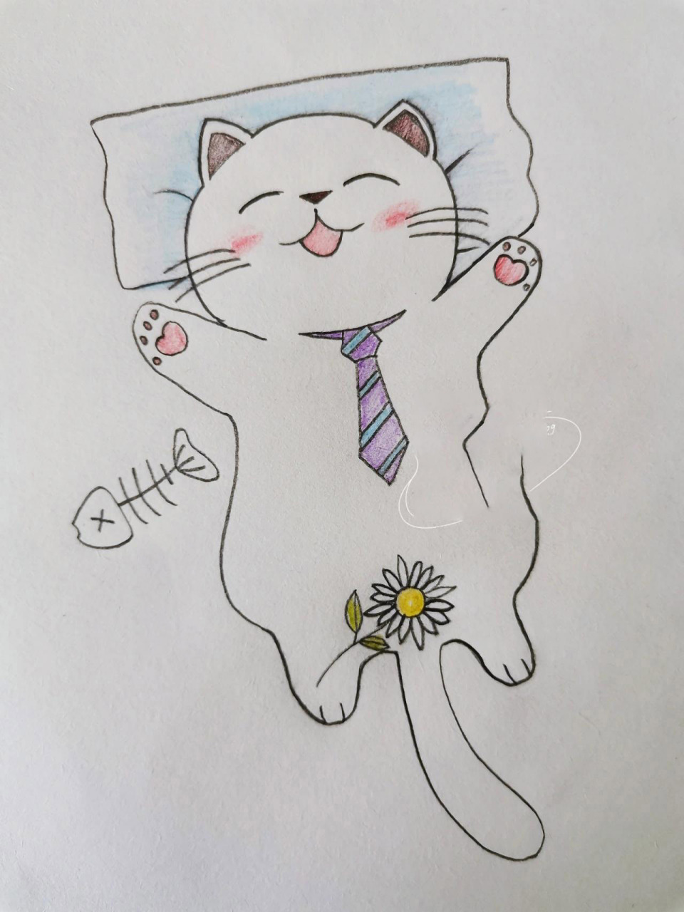 可爱的简笔画猫咪图片