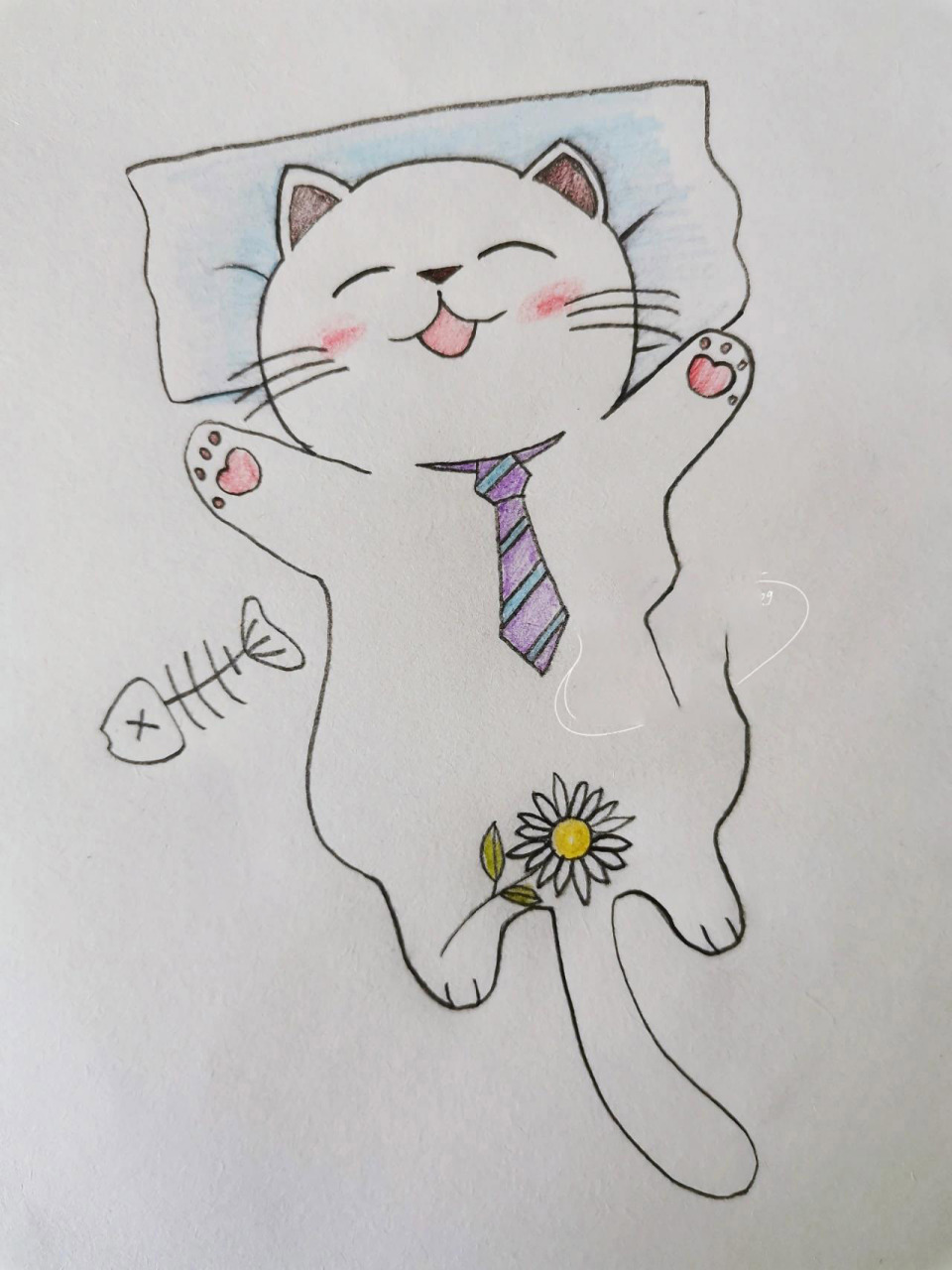 可爱的猫咪简笔画