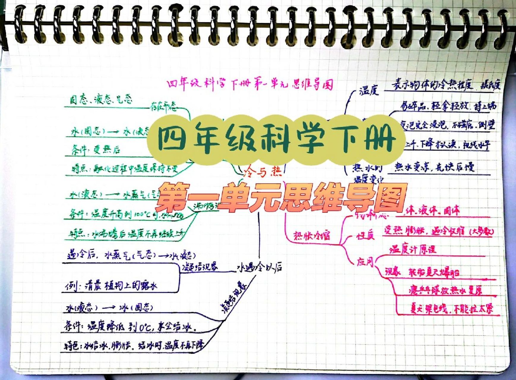 四下科学思维导图简单图片