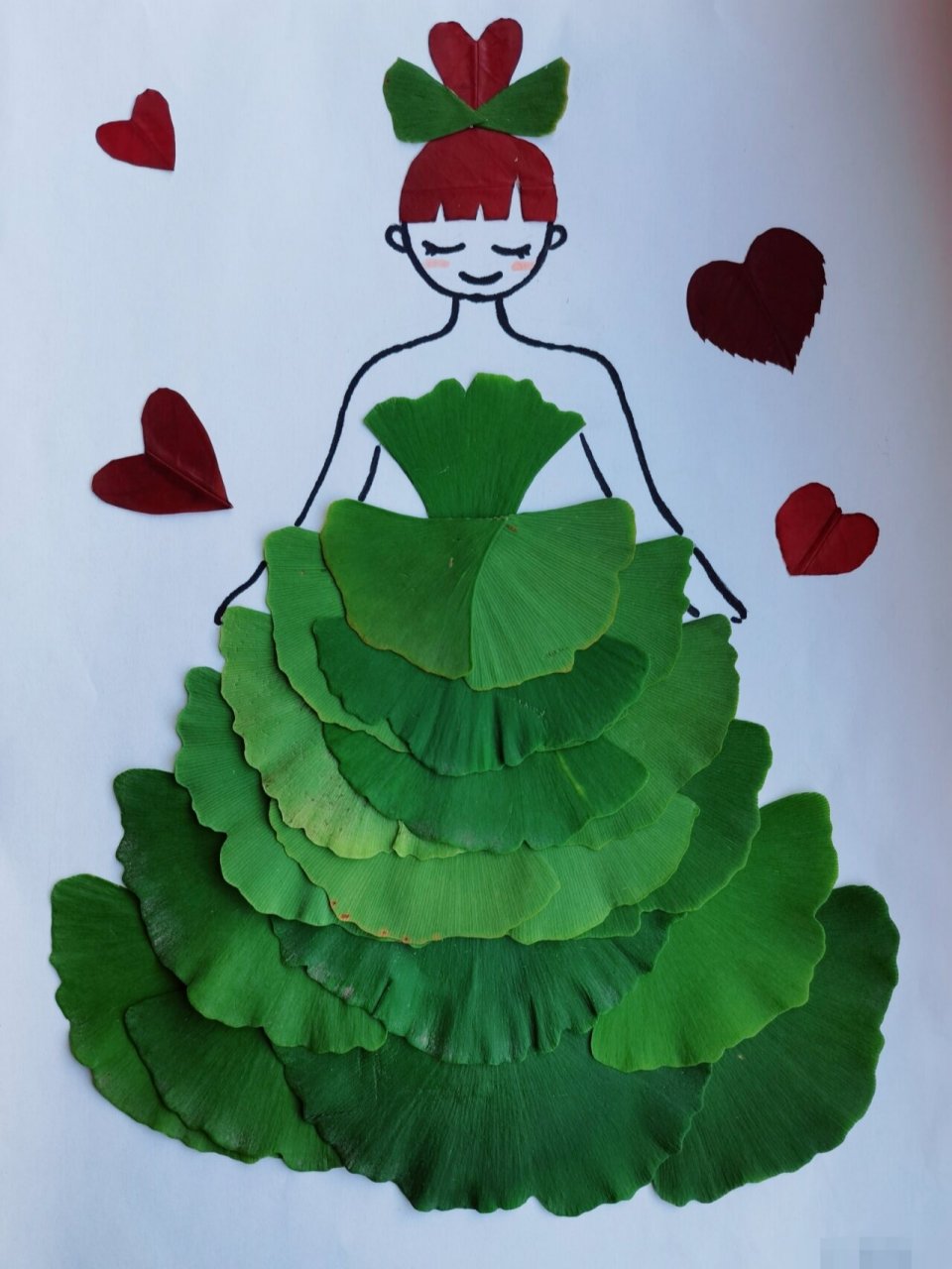 幼儿园超简单树叶拼贴画 手残党也能做的树叶拼贴画 只花了半个小时就